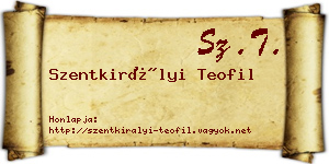 Szentkirályi Teofil névjegykártya